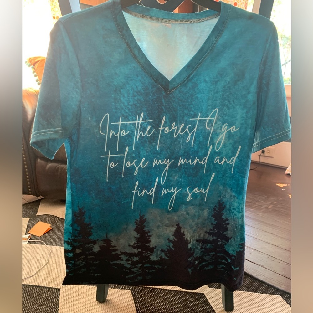 Moisture wicking V-neck graphic tee
